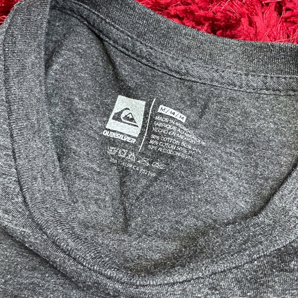 Quiksilver Surf Skateboard Medium Medium Snowboard Retro Shirt Heather Grey - Picture 5 of 7